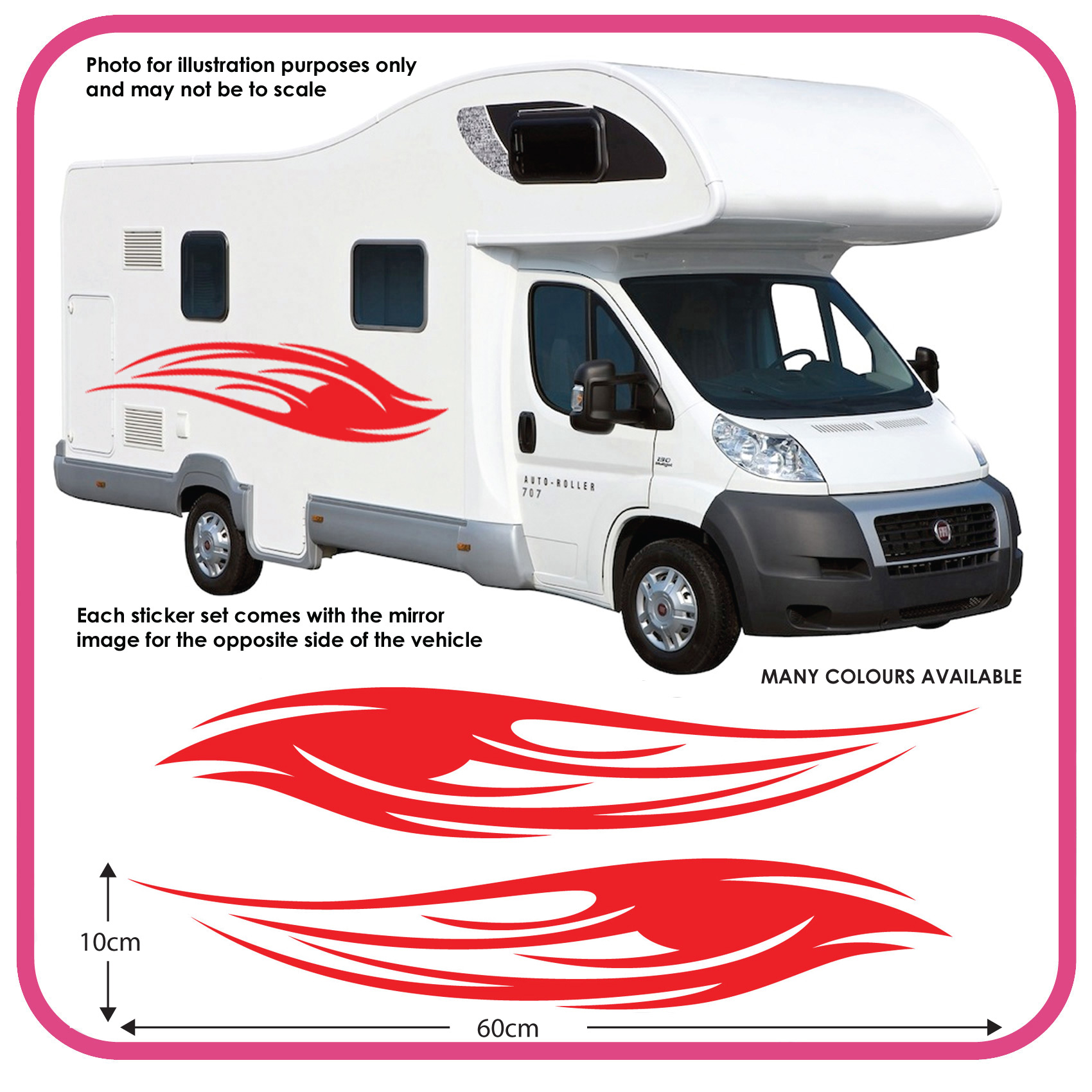 Motorhome Vinyl Graphics Stickers Decals Camper Van RV Caravan Horsebox
